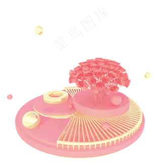 立体玫瑰花摆台场景舞台