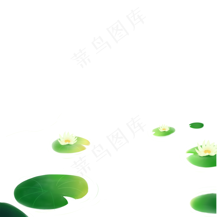 卡通池塘荷叶免抠图(2000X2000(DPI:300))psd模版下载