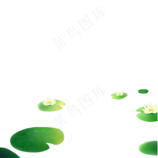 卡通池塘荷叶免抠图
