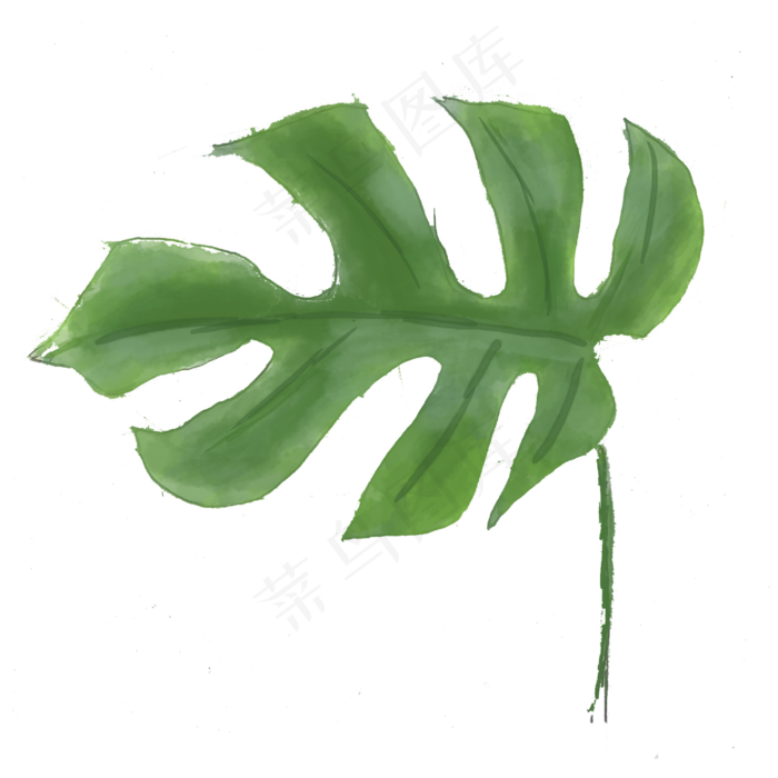 小清新夏天绿色叶子png