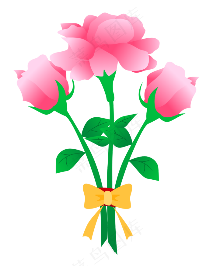 七夕情人节手绘玫瑰花(4167*5208px 300 dpi )ai矢量模版下载