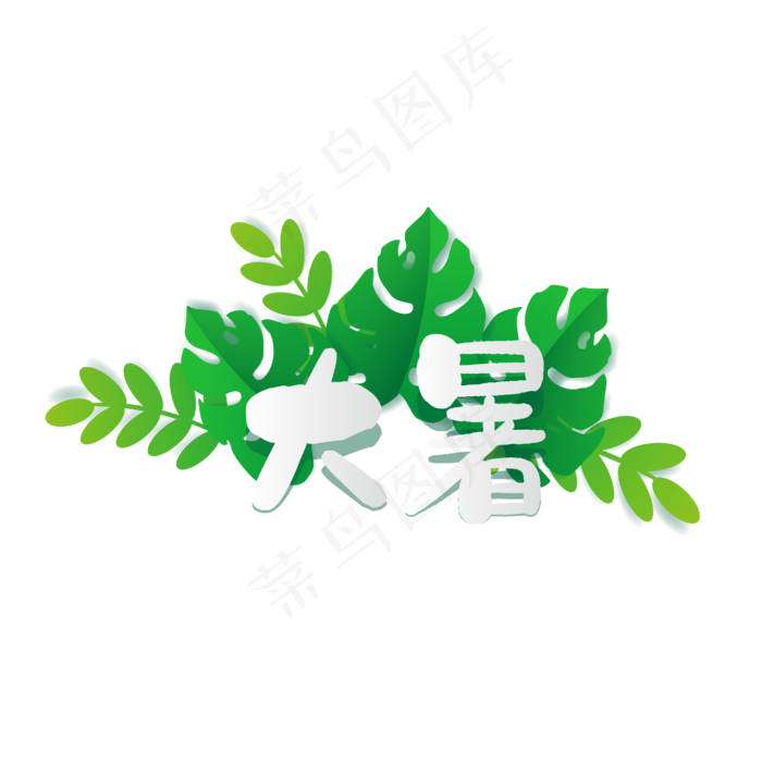 绿色树叶大暑(4167*4167px 300 dpi )ai矢量模版下载