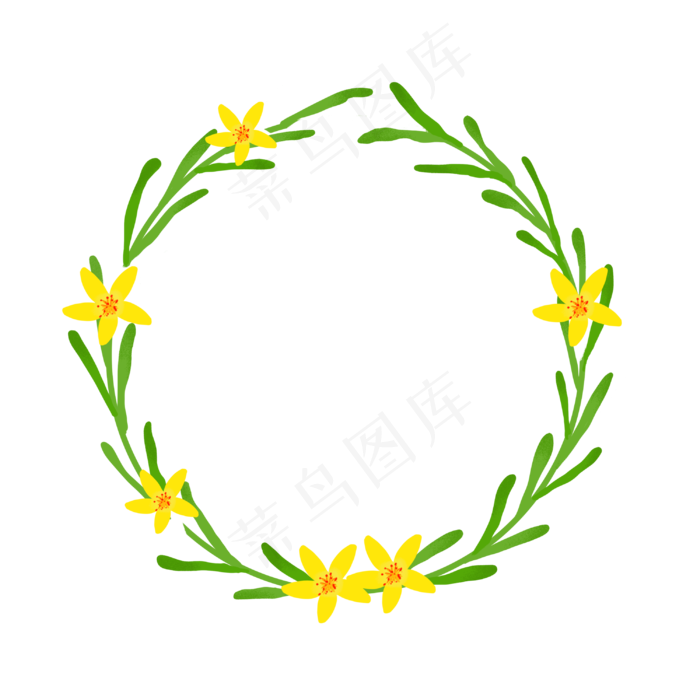 绿色植物花环边框