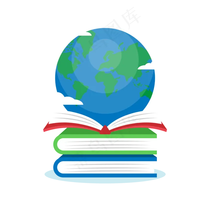 书本上的地球矢量图片ai矢量模版下载