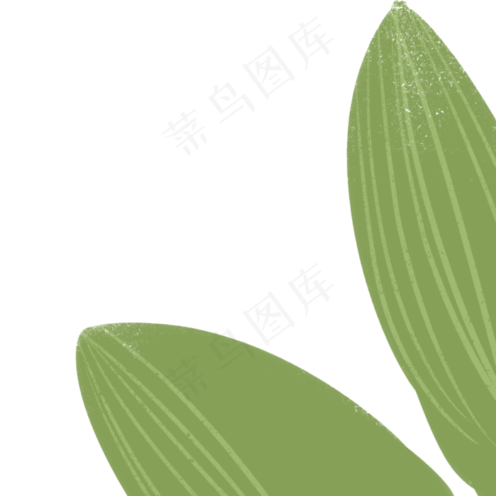 两个绿色的卡通叶子