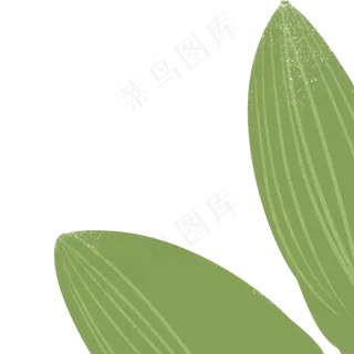 两个绿色的卡通叶子