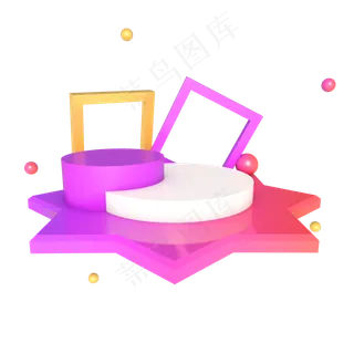 618电商渐变色几何不规则舞台