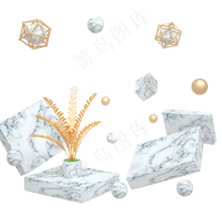 C4D大理石质感618立体创意