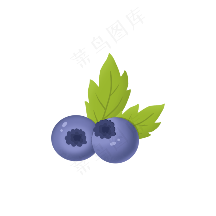 可爱卡通治愈系风格水果皇后蓝莓