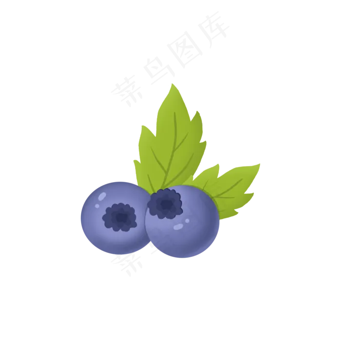 可爱卡通治愈系风格水果皇后蓝莓(2000X2000(DPI:300))psd模版下载