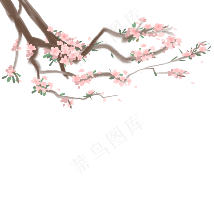 古风花桃花(3000X3000(DPI:300))psd模版下载