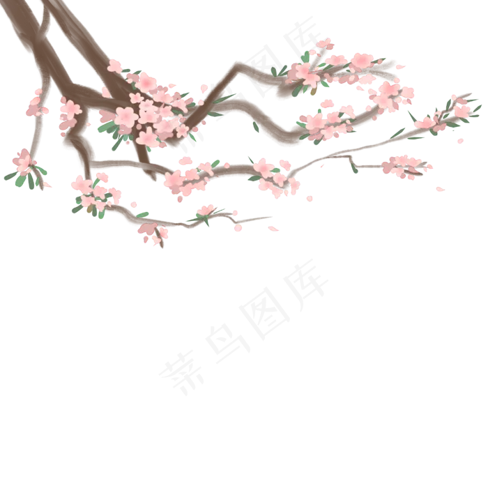 古风花桃花(3000X3000(DPI:300))psd模版下载