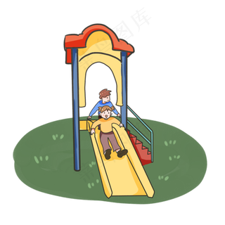 卡通六一儿童节小孩子玩游戏