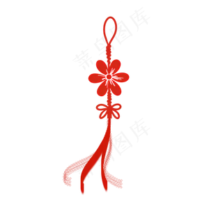 中国结花朵手绘装饰,免抠元素