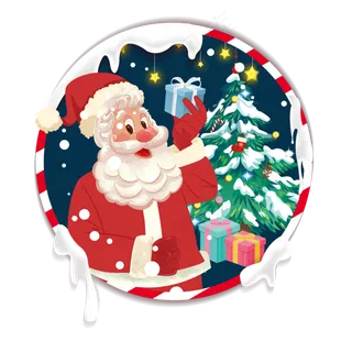 圣诞老人平安夜送礼物雪景,免抠元素