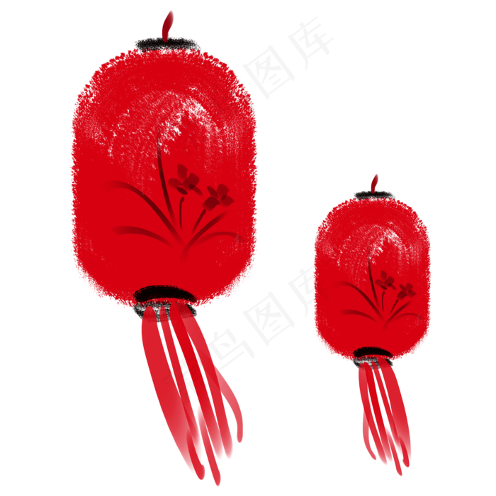 手绘水墨古典小物,免抠元素(2000*2000px 300 dpi )psd模版下载
