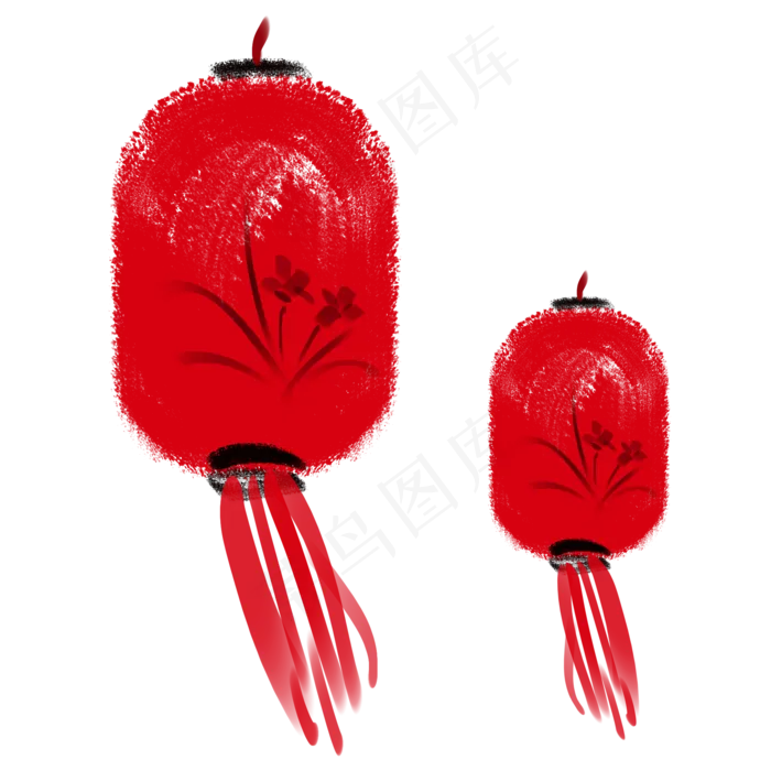 手绘水墨古典小物,免抠元素(2000*2000px 300 dpi )psd模版下载