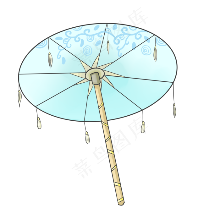 清明节古风雨伞手绘卡通