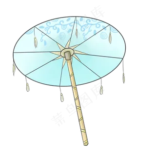 清明节古风雨伞手绘卡通