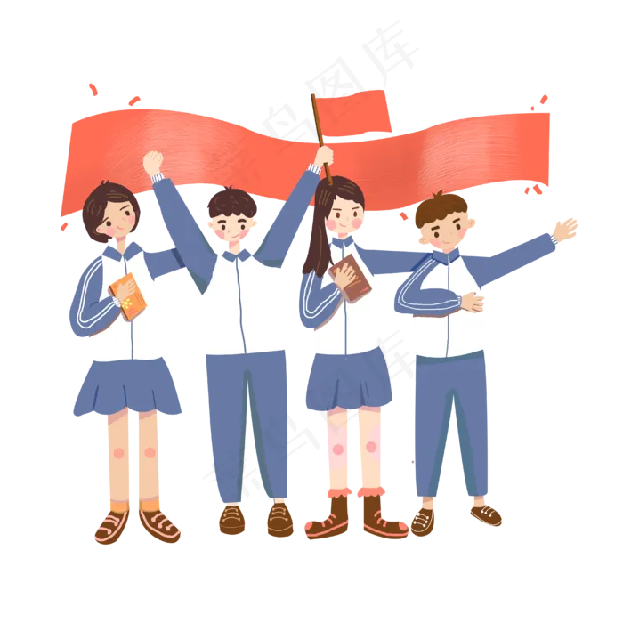 高考加油必胜PNG冲刺团结青春,免抠元素