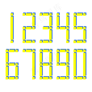卡通个性方块矩形数字