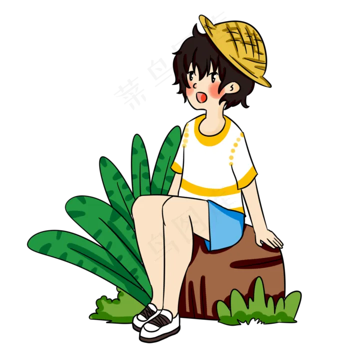 夏日郊游少年(2000X2000(DPI:299))psd模版下载