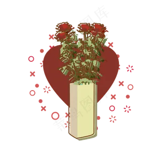 简约扁平MBE七夕情人节玫瑰花