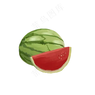 手绘写实类水果西瓜