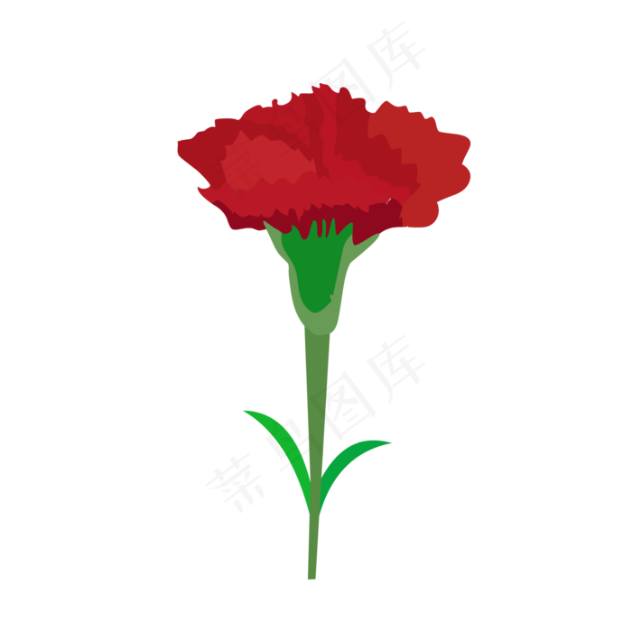 大红色的手绘母亲节康乃馨免抠素