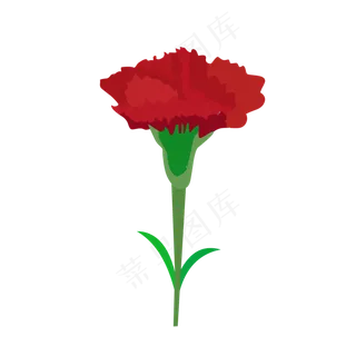 大红色的手绘母亲节康乃馨免抠素