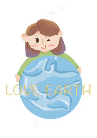 世界地球日小女孩人物爱护地球
