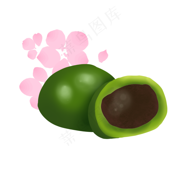 绿色青团装饰插图