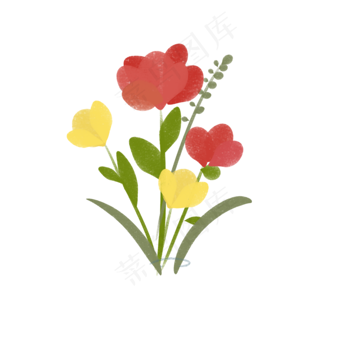 水彩植物花束(2480*2480px 72 dpi )psd模版下载