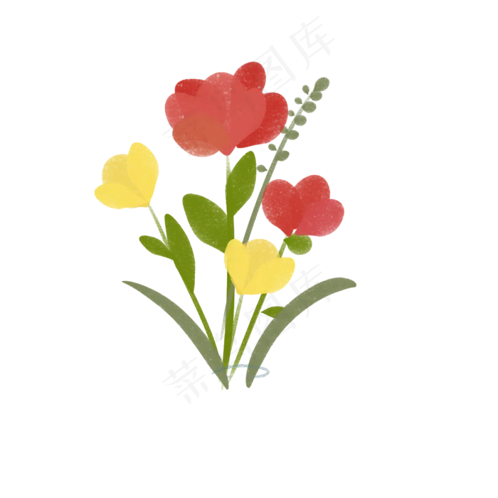 水彩植物花束(2480*2480px 72 dpi )psd模版下载