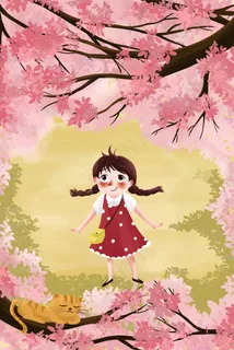 春天春季樱花花海立春小清新粉色浪漫唯美