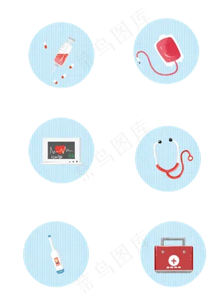 医疗设备器械扁平手绘,免抠元素