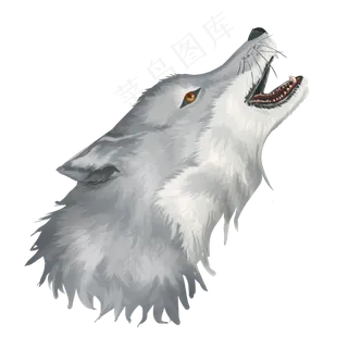吼叫狼头,免抠元素