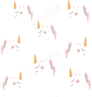 可爱角马矢量底纹