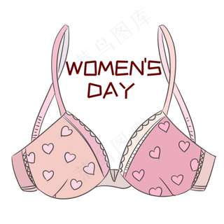 粉红爱心卡通内衣,免抠元素