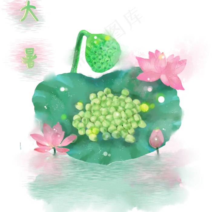 二十四节气大暑(2000X2000(DPI:300))psd模版下载