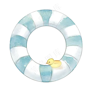 夏天海滩海边游泳圈救生圈可爱水