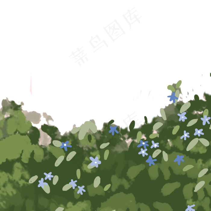 卡通春天绿色植物(2000X2000(DPI:300))psd模版下载