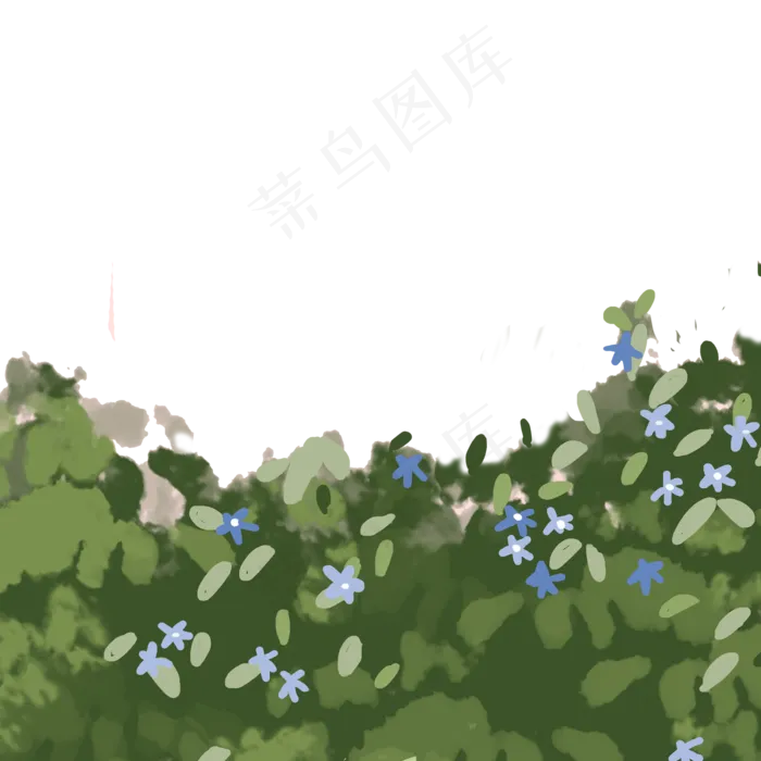 卡通春天绿色植物(2000X2000(DPI:300))psd模版下载