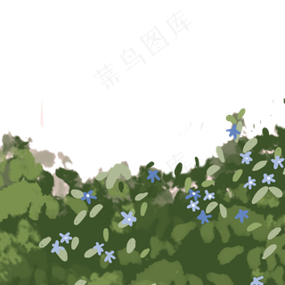 卡通春天绿色植物