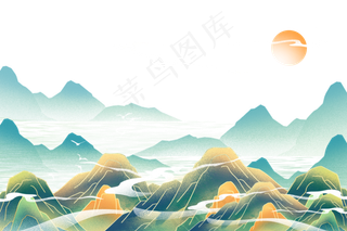 中国风过国潮山水