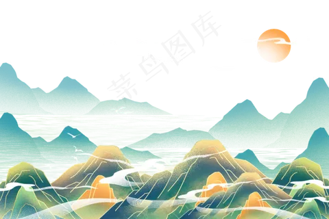 中国风过国潮山水 中国风过国潮山水