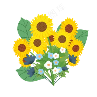 黄色向日葵花束