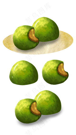 清明节绿色系青团节日美食特色小