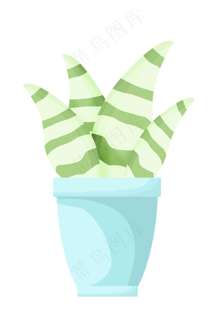 手绘竹笋盆栽插画