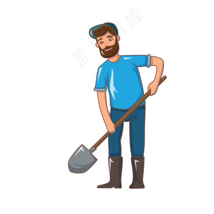 植树节植树的小男孩